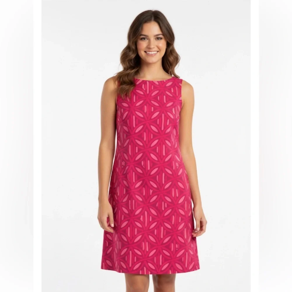 Lilly Pulitzer Stephanie Pink Geometric shift Dress size 8 - Picture 1 of 5